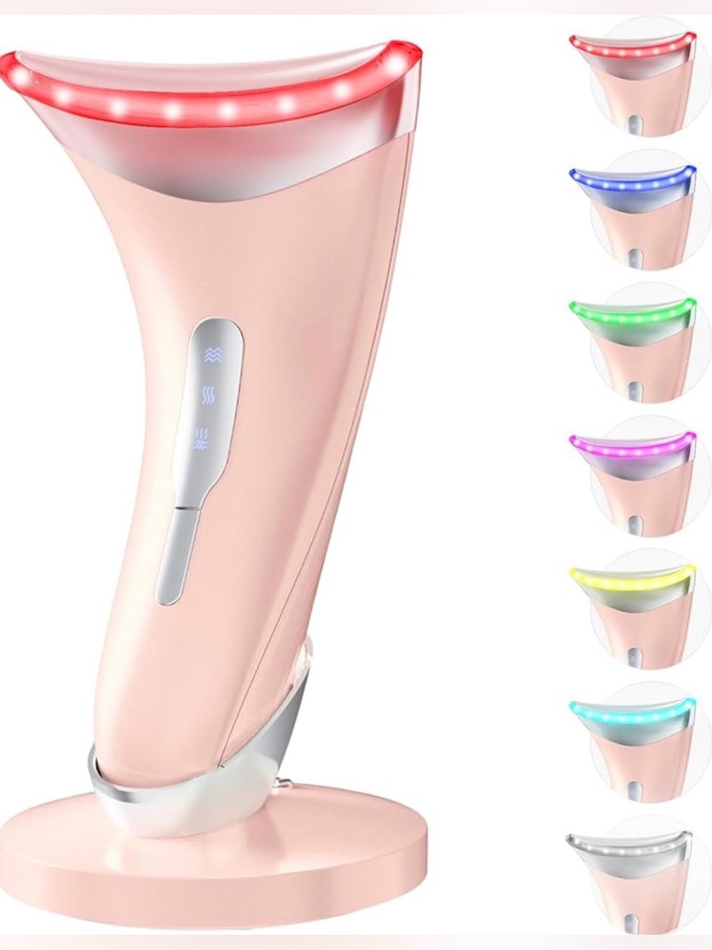 7 Color Light Therapy Facial Massager with Adjustable Vibration and Thermals